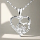 Collier en argent sterling avec patte et cœur en zircon
