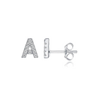Boucles d'oreilles en Or Blanc avec Initiale