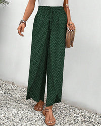 Pantalon large à cordon élastiqué à imprimé géométrique