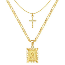 Ensemble de Colliers en Or avec Initiale et Croix