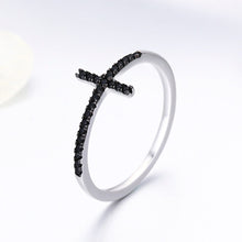 BAGUE BRILLANTE CROIX EN ARGENT