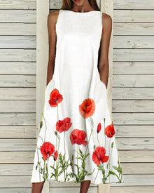 Robe sans manches imprimée