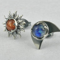 Boucles d'oreilles Soleil et Lune