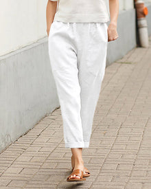 Pantalon décontracté de couleur unie