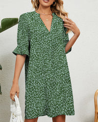 Robe verte à fleurs pour femmes
