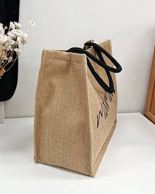 Sac à bandoulière grande capacité en lin portable