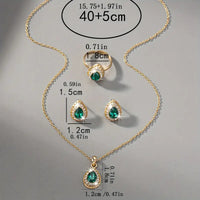 Ensemble de Bijoux Émeraude Valentina