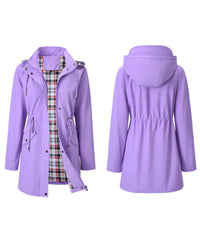 Trench Long Imperméable À Capuche Pour Femme