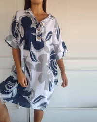 Robe à poches à revers et imprimé floral