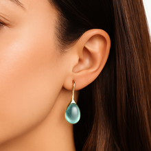 Boucles d'oreilles en cristal pendantes en or et argent
