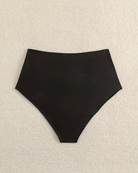 Bas De Maillot Plissé Uni Taille Haute