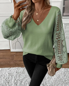 Pull Col En V Tendance Ajouré