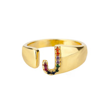 Bague en Or avec Lettre Personnalisée (Ajustable)