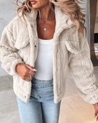 Freja | Manteau en peluche à coupe courte et chaude pour femme