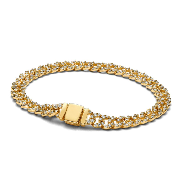 Bracelet Cubain avec Pavé | Or