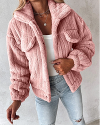 Freja | Manteau en peluche à coupe courte et chaude pour femme