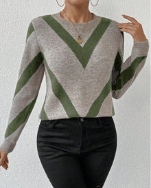Pull Avec Caractéristiques Imprimé Géométrique Et Col Rond