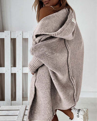 Cardigan simple à capuche de couleur unie avec motif chauve-souris