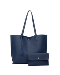 Capacité avec sac à bandoulière à pampilles de couleur unie avec grand