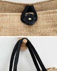 Sac à bandoulière grande capacité en lin portable