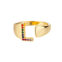 Bague en Or avec Lettre Personnalisée (Ajustable)