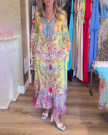 Robe de villégiature imprimée à manches longues