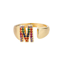 Bague en Or avec Lettre Personnalisée (Ajustable)