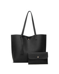 Capacité avec sac à bandoulière à pampilles de couleur unie avec grand
