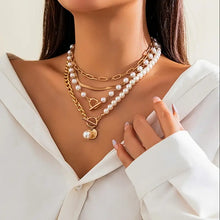 Ensemble Collier Perle & Chaîne Serpent Vintage | Or