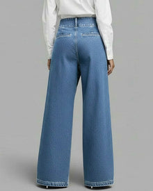 Pantalon Tendance Jambe Large En Denim