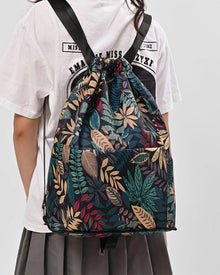 Sac à bandoulière avec cordon de serrage de style ethnique
