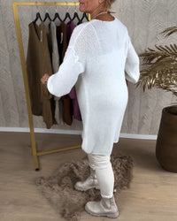 Pull décontracté de couleur unie irrégulière