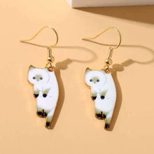 Boucles d'oreilles pendantes en forme de chats