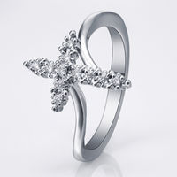 BAGUE CROIX DE CRISTAL