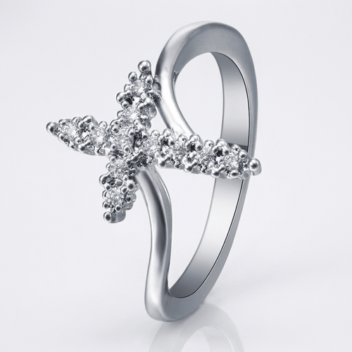 ANNEAU CROIX DE CRISTAL