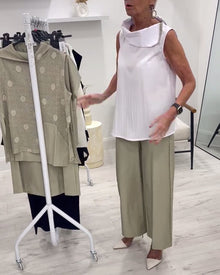 Costume Sans Manches Large Col Tendance