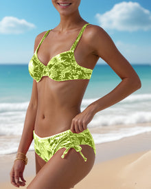 Maillot De Bain Deux Pièces Triangle À Lacets Et Imprimé