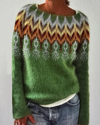 Pull-over col rond bloc de couleur