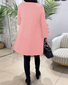 Robe décontractée au genou avec manches longues