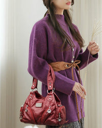 Sac à main messenger en cuir souple vintage