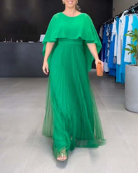 Robe longue à col rond et ligne A