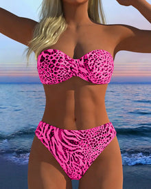 Maillot De Bain Sexy Imprimé Léopard Deux-Pièces