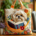 Sac Artisanal Shih Tzu, livres et fleurs – Idée Cadeau