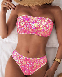 Maillot de bain Deux Pièces Imprimé Style Ethnique