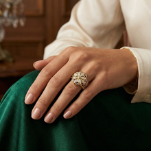 Bague Exotique Florale en Or avec Zirconia | Or