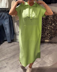 Robe À Capuche Décontractée Cordon