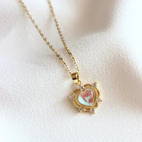 Collier en pierre de lune - Forme de cœur