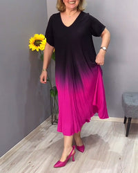 Robe dégradée plissée décontractée