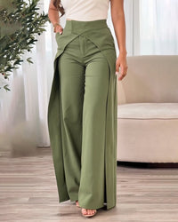 Pantalon Design Croisé Décontracté Jambe Large