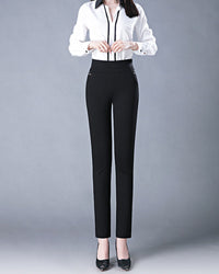 Pantalon taille haute décontracté avec poches